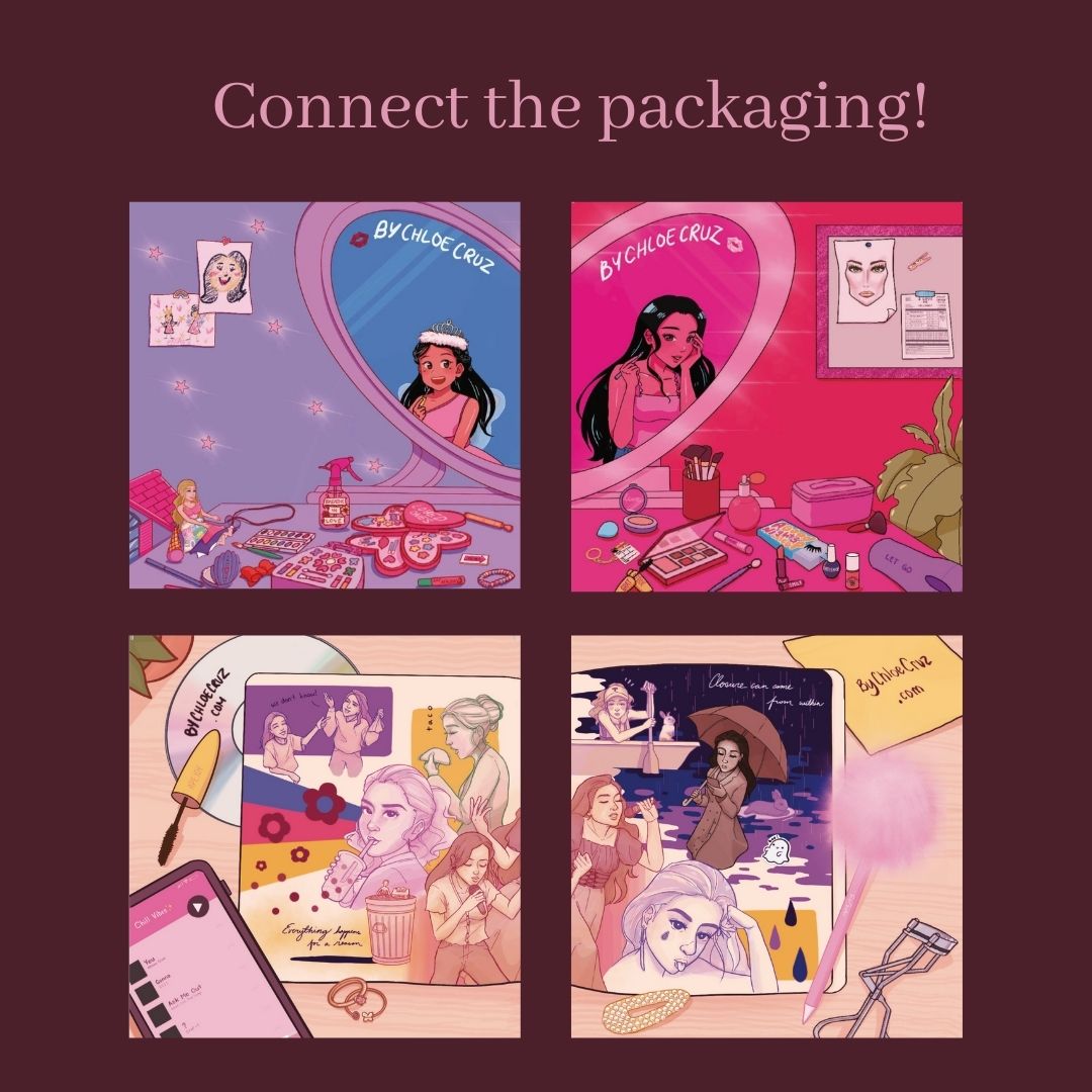 The packaging of the lipstick enamel pins