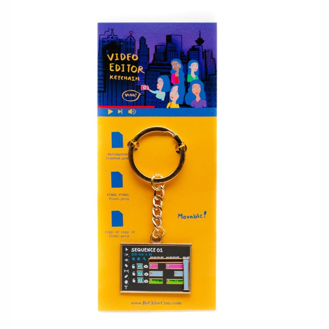 Video editor keychain with packaging