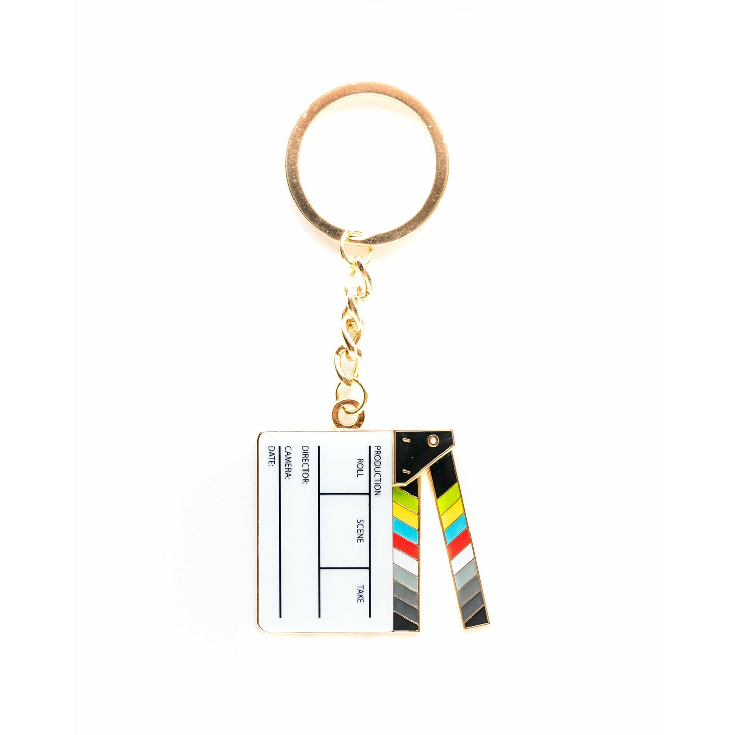 Film slate keychain that is movable